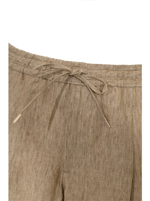 Pantalone Wimbledons in lino Tabacco BRIGLIA | WIMBLEDONS 30011800073